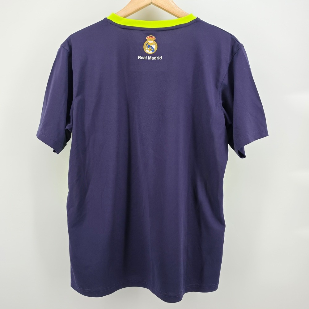 Real Madrid CF Soccer Jersey Rhinox navy Neon Lime Green Mens Small S V-Neck - Picture 3 of 13